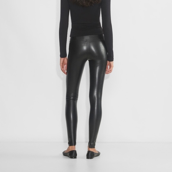 Aritzia Wilfred black vegan leather Daria high rise legging pants - XS NWOT - Picture 3 of 7